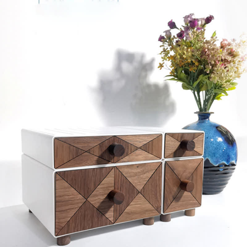 Black Walnut Solid Wood Desktop Drawers Storage Cabinet - image 6