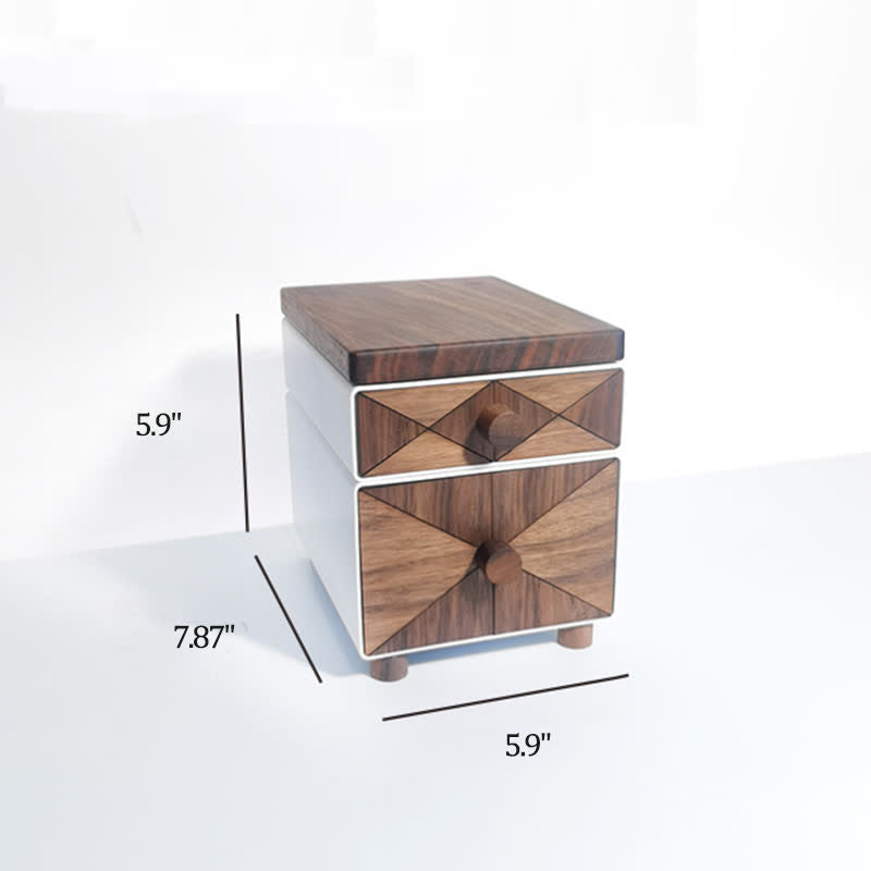 Black Walnut Solid Wood Desktop Drawers Storage Cabinet - B-L*1+S*1 - image 11
