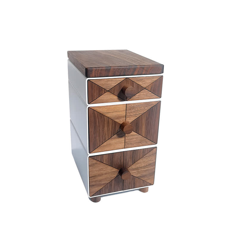 Black Walnut Solid Wood Desktop Drawers Storage Cabinet - image 1