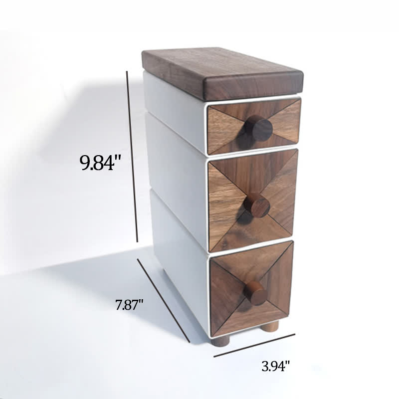 Black Walnut Solid Wood Desktop Drawers Storage Cabinet - A-L*2+S*1 - image 10