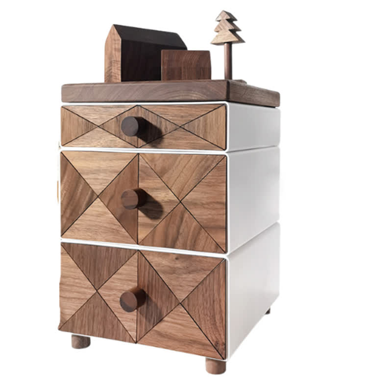 Black Walnut Solid Wood Desktop Drawers Storage Cabinet - image 2