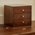 Retro Solid Wood Desktop Drawer Storage Cabinet - 3 layers 3 darwers - 11.81"W x 9.45"D x 10.62"H - image 10