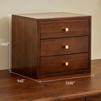 Retro Solid Wood Desktop Drawer Storage Cabinet - 3 layers 3 darwers - 11.81"W x 9.45"D x 10.62"H - image 10