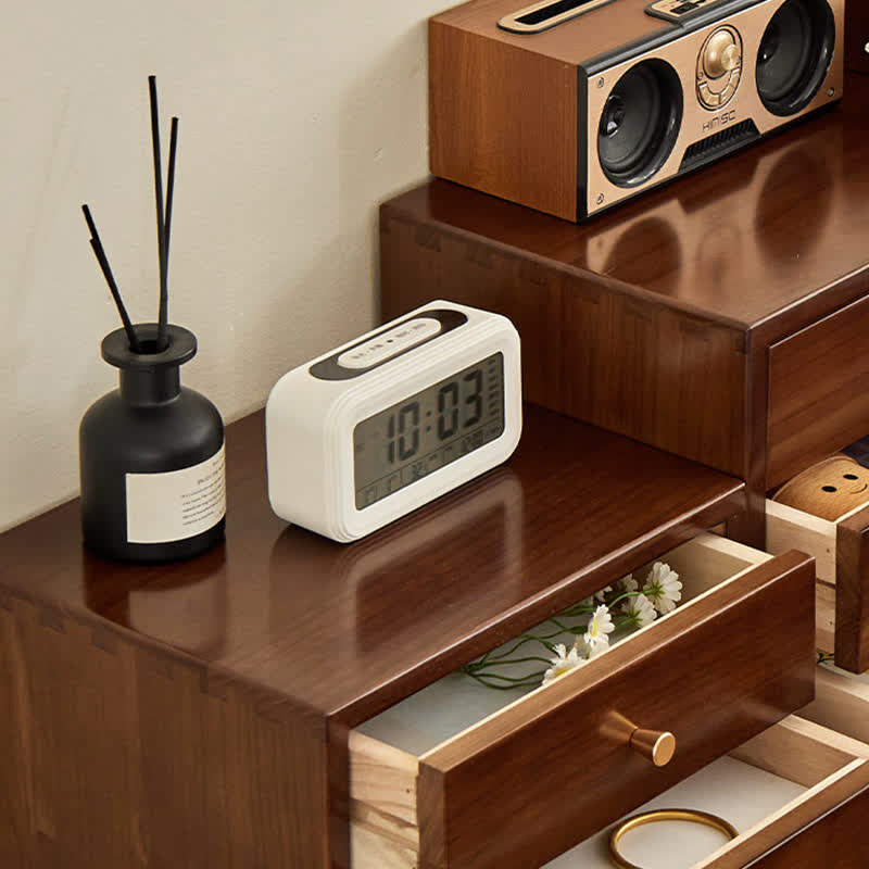 Retro Solid Wood Desktop Drawer Storage Cabinet - image 9