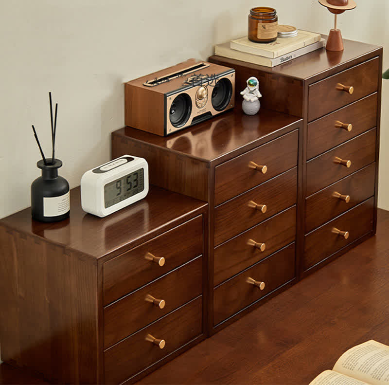 Retro Solid Wood Desktop Drawer Storage Cabinet - image 2