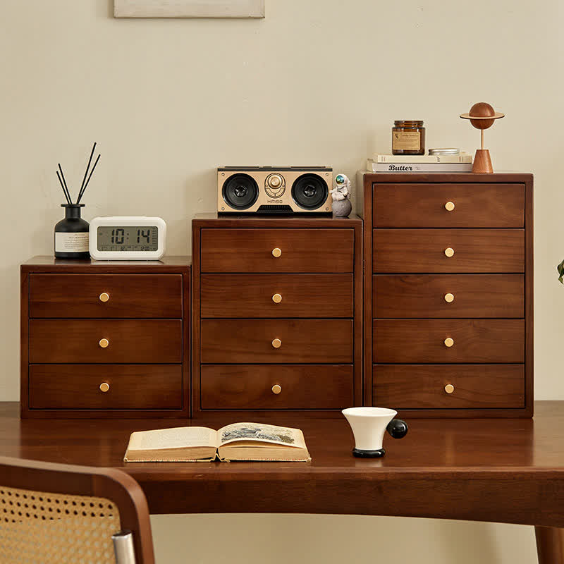 Retro Solid Wood Desktop Drawer Storage Cabinet - image 0