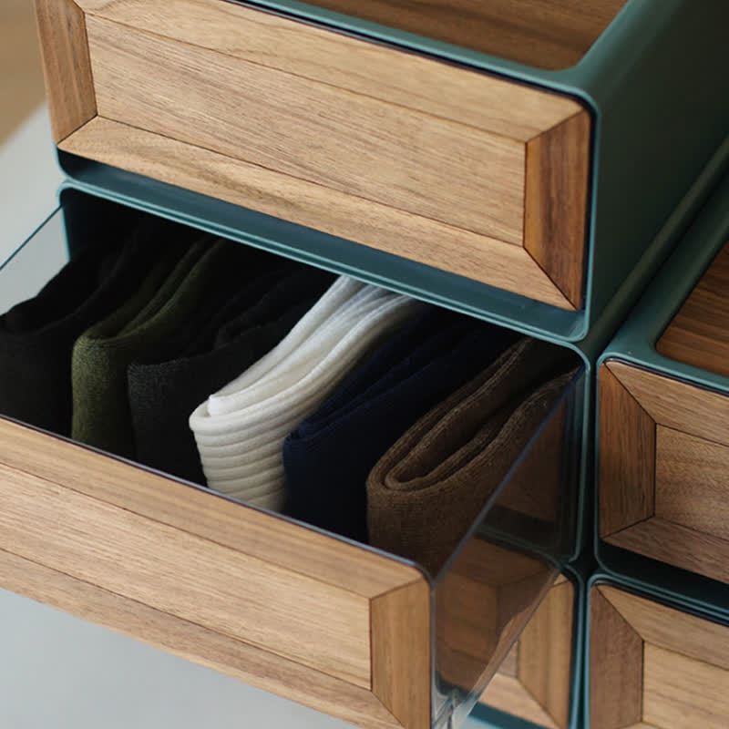 Black Walnut Solid Wood Finish Drawer Storage Box - image 5