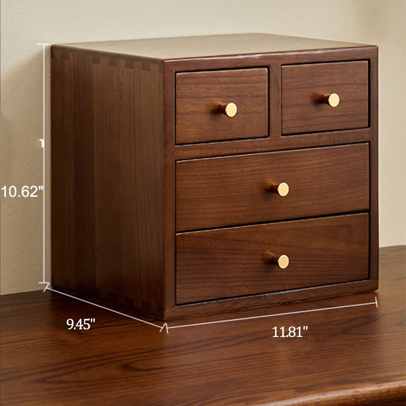 Retro Solid Wood Desktop Drawer Storage Cabinet - image 15