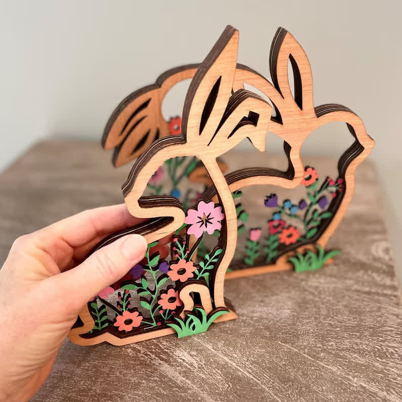 Easter Wooden Floral Bunny Home Decor Set - image 5