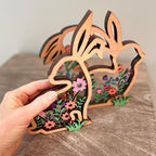 Easter Wooden Floral Bunny Home Decor Set - image 5