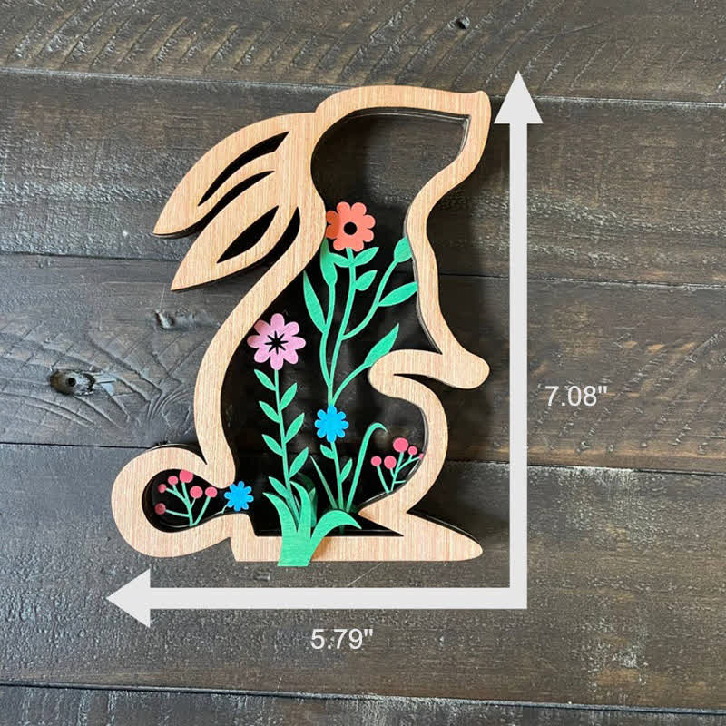 Easter Wooden Floral Bunny Home Decor Set - image 8