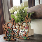 Easter Wooden Floral Bunny Home Decor Set - image 2
