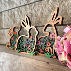 Easter Wooden Floral Bunny Home Decor Set - image 3