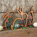 Easter Wooden Floral Bunny Home Decor Set - 5.79"L x 1.18"W x 7.08"H - image 0