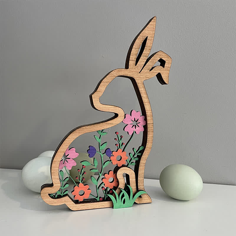 Easter Wooden Floral Bunny Home Decor Set - image 7