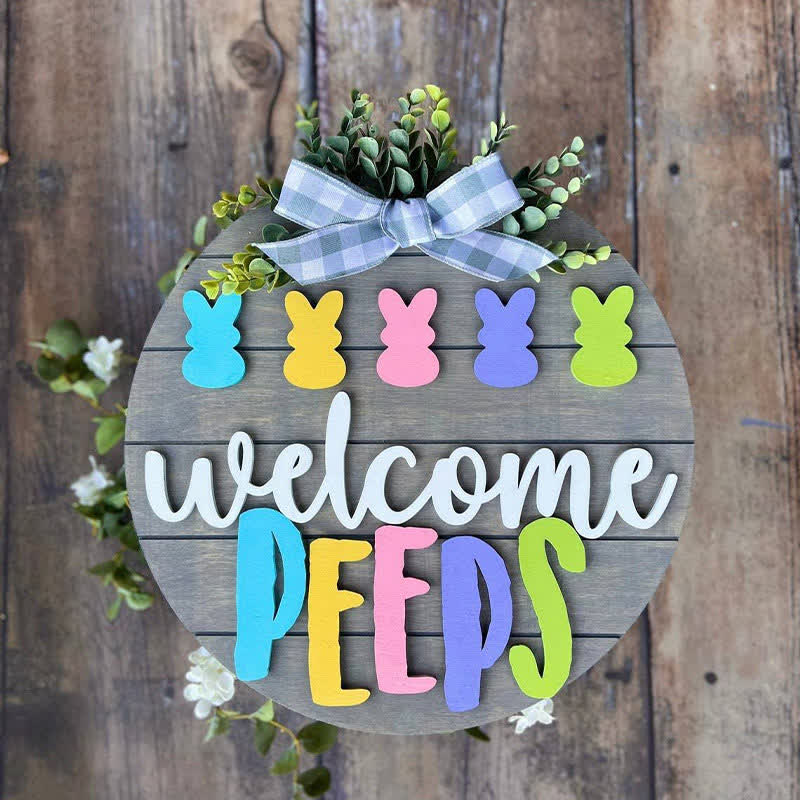Easter Wooden Bunny Door Hanging Decor - B - image 2