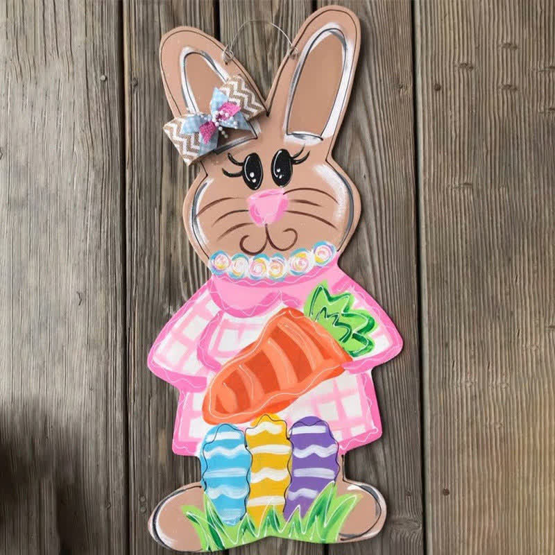 Easter Wooden Bunny Door Hanging Decor - C - image 3