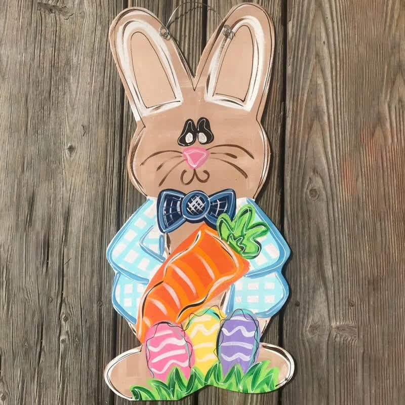 Easter Wooden Bunny Door Hanging Decor - D - image 5