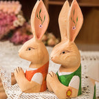 Easter Wood Carving Praying Bunny Ornament - image 3