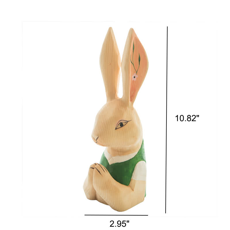 Easter Wood Carving Praying Bunny Ornament - image 6