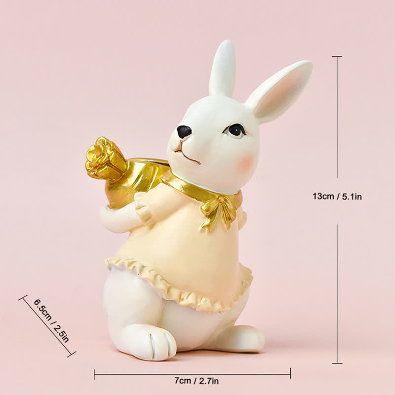 Easter Resin Bunny Candlestick Decorative Ornament - image 9