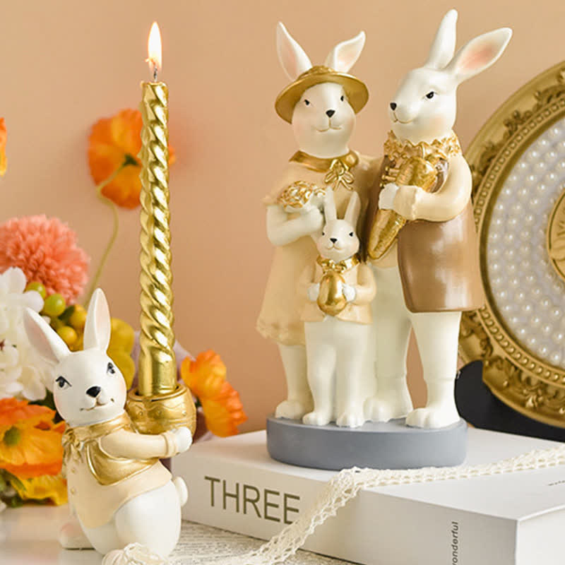 Easter Resin Bunny Candlestick Decorative Ornament - image 4