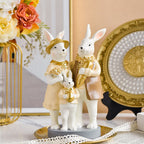 Easter Resin Bunny Candlestick Decorative Ornament - Rabbit Family - image 5