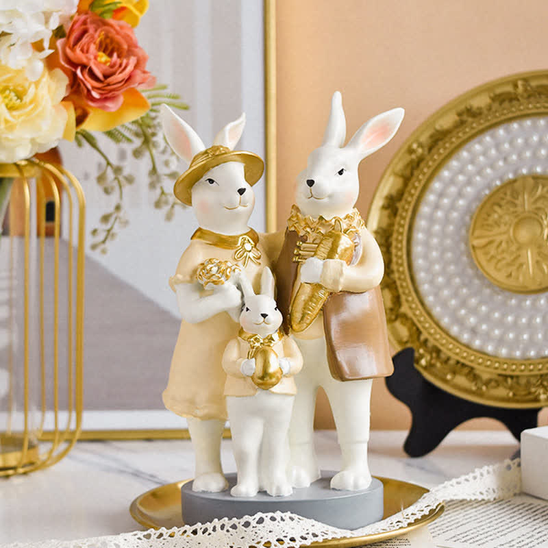 Easter Resin Bunny Candlestick Decorative Ornament - Rabbit Family - image 5