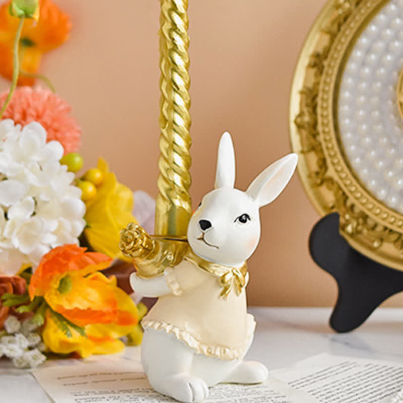 Easter Resin Bunny Candlestick Decorative Ornament - Rabbit Candlestick - image 7