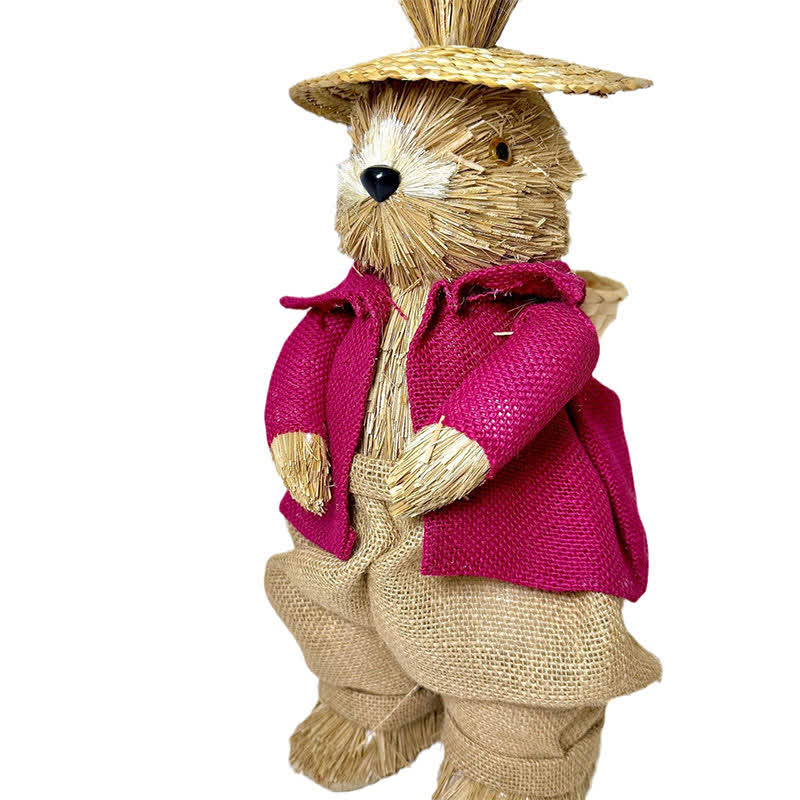 Retro Easter Straw Bunny Ornament - image 2