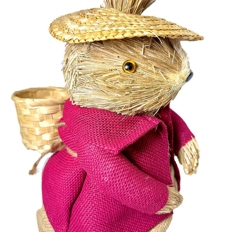Retro Easter Straw Bunny Ornament - image 5