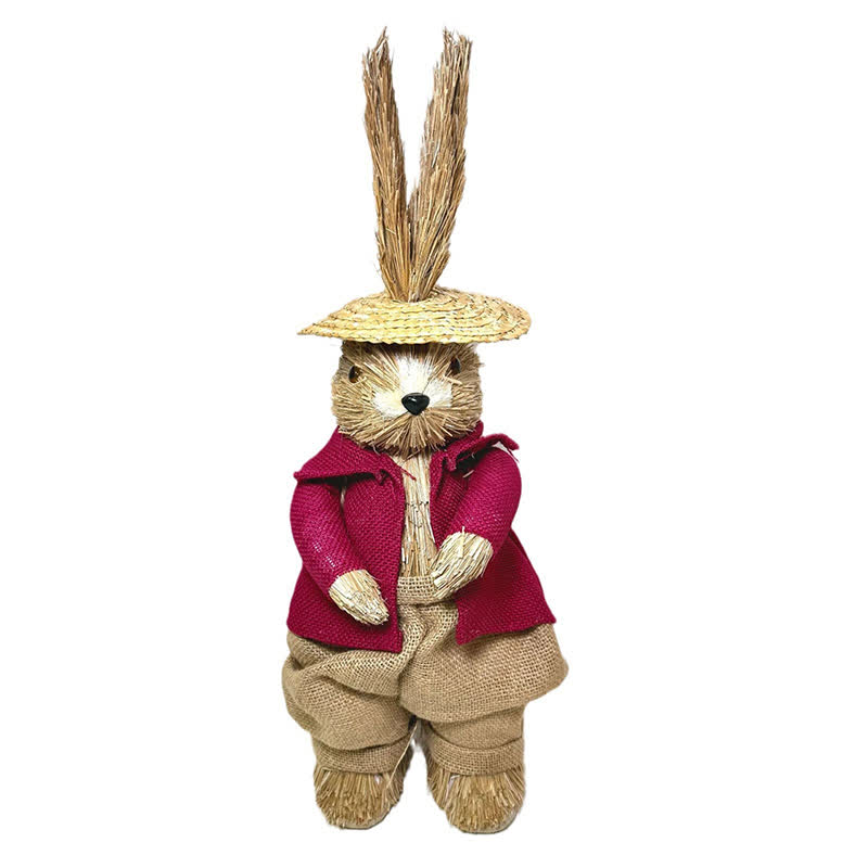 Retro Easter Straw Bunny Ornament - image 1