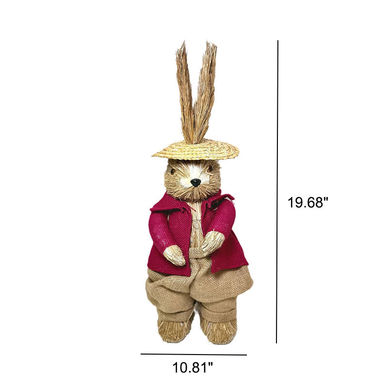 Retro Easter Straw Bunny Ornament - image 8