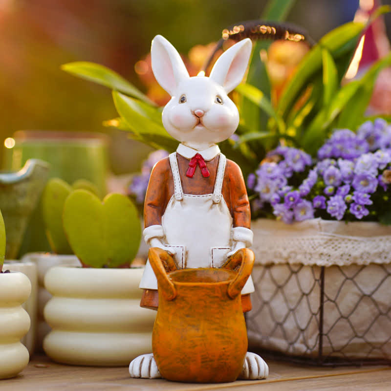 Easter Resin Painted Bunny Decorative Ornament - 4" L x 4.33" W x 10.4"H - image 0