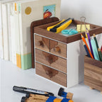 Desktop Solid Wood Drawers Storage Cabinet - 4 drawers +tray - image 8