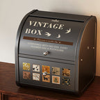 Retro Print Desktop Storage Cabinet - B - 2Layers-M - image 7