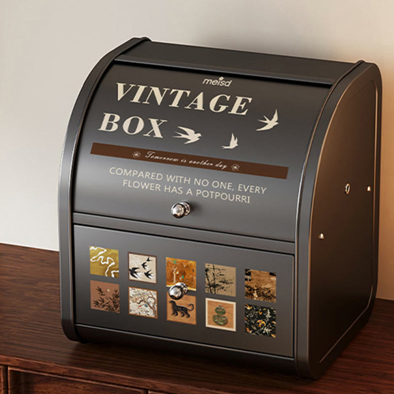 Retro Print Desktop Storage Cabinet - B - 2Layers-M - image 7