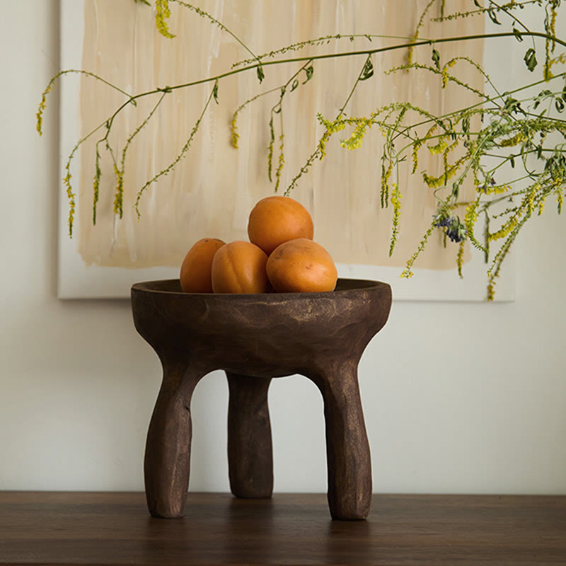 Solid Wood Triangular Bracket Storage Tray - Brown - image 0