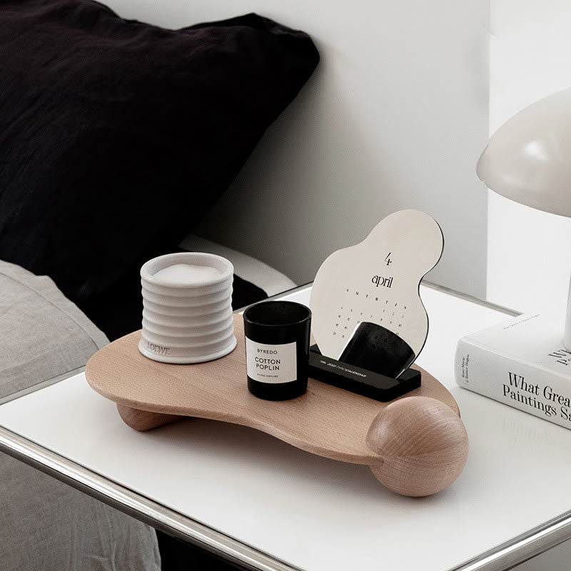 Natural Wood Color Entryway Storage Tray