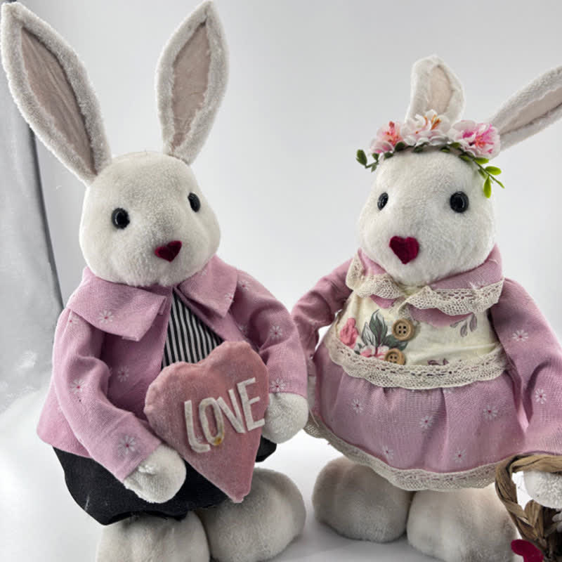 Easter Pink Bunny Couple Decorative Ornaments - image 4