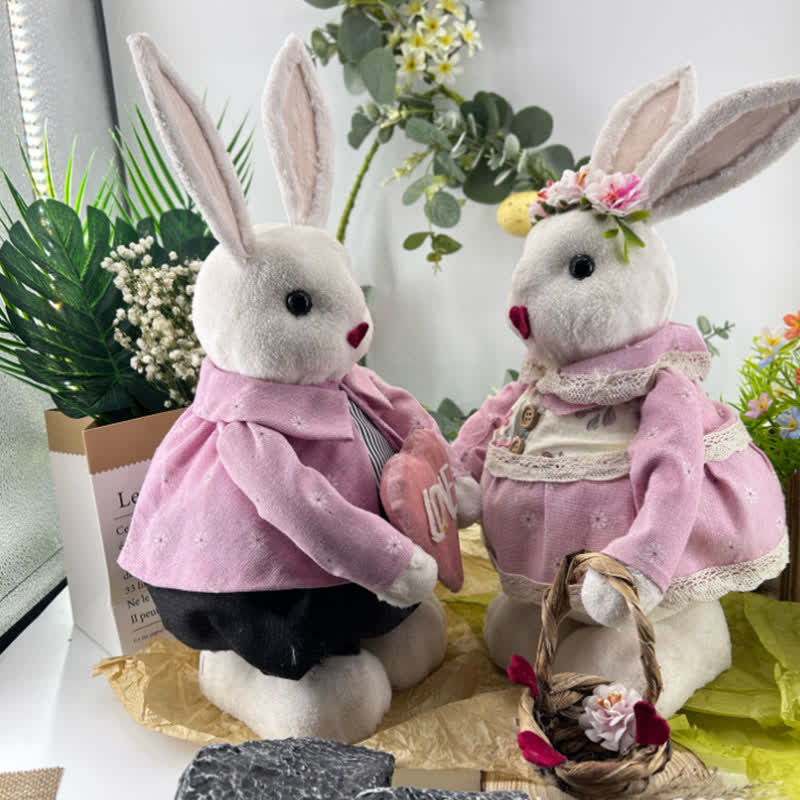 Easter Pink Bunny Couple Decorative Ornaments - image 2