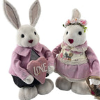 Easter Pink Bunny Couple Decorative Ornaments - image 1