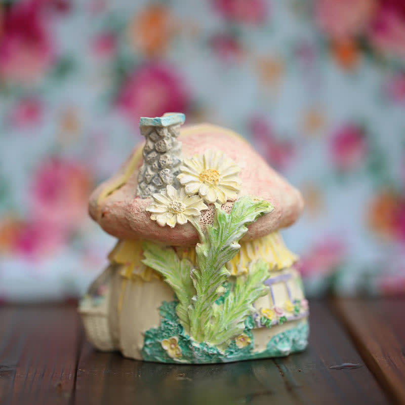 Easter Resin Bunny Mushroom House Ornament - image 3