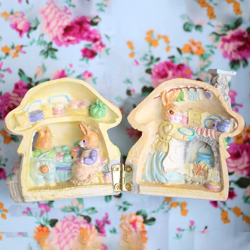 Easter Resin Bunny Mushroom House Ornament - image 4