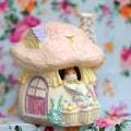 Easter Resin Bunny Mushroom House Ornament - 2.83"W x 5.59"H - image 0