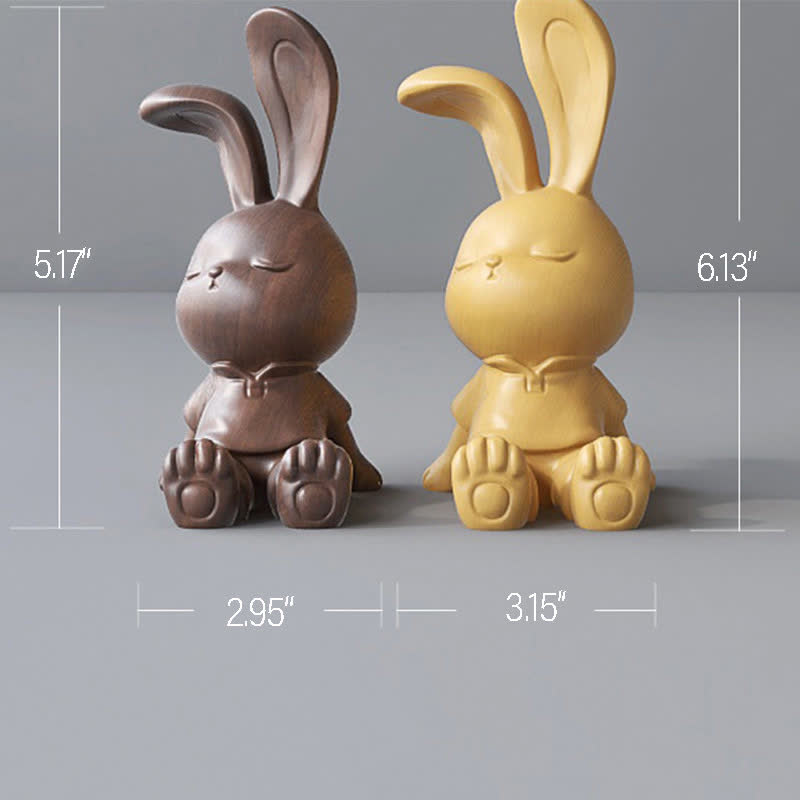 Wooden Carved Rabbit Phone Holder Ornament - image 11