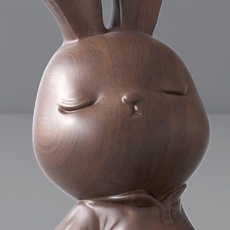 Wooden Carved Rabbit Phone Holder Ornament - image 6