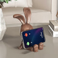 Wooden Carved Rabbit Phone Holder Ornament - Brown - 2.95"L x 3.74"W x 5.71"H - image 3