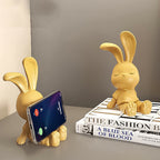 Wooden Carved Rabbit Phone Holder Ornament - image 8