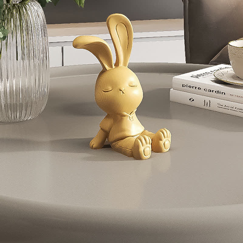 Wooden Carved Rabbit Phone Holder Ornament - image 10